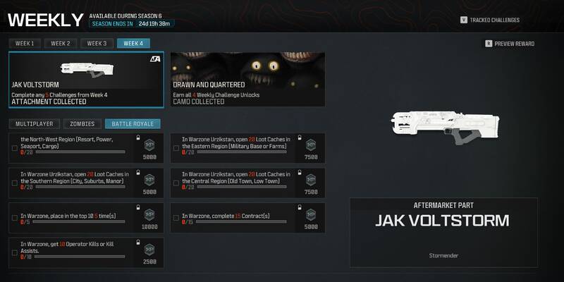 Скриншот, показывающий, как разблокировать JAK Voltstorm в Modern Warfare 3 и Warzone